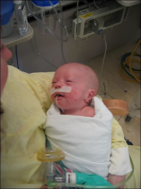 Sebastian smiling at mom